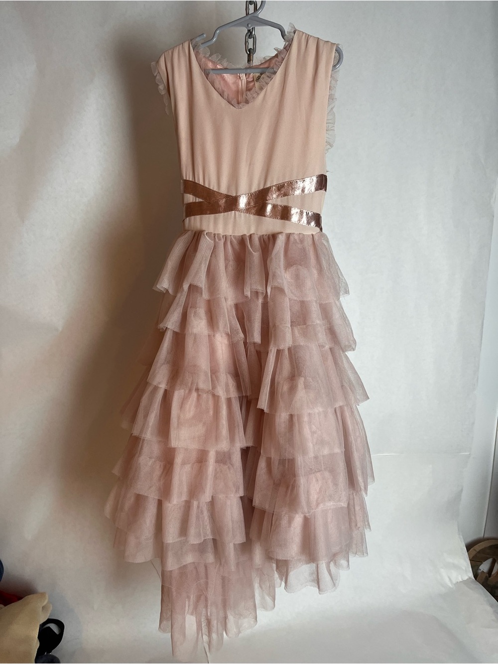 Mia Joy Girls Formal Blush Tulle Dress